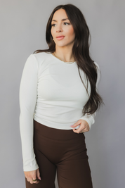 Ribbed Long Sleeve *Ruched