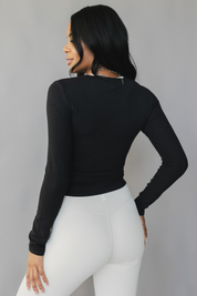 Ribbed Long Sleeve *Ruched