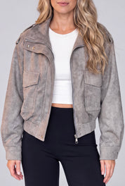 Faux Suede Jacket