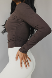 Ribbed Long Sleeve *Ruched