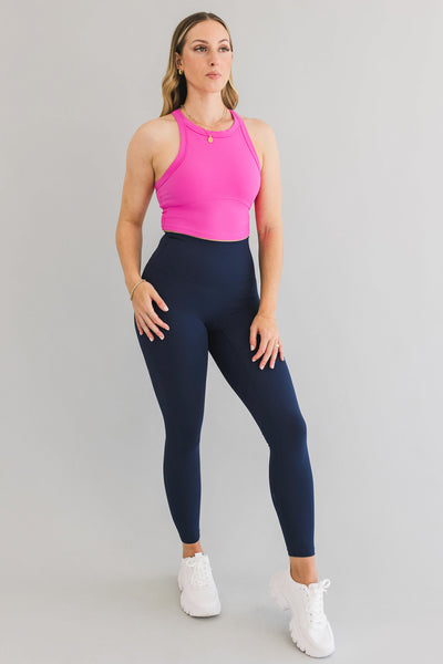 Running Bare Ribbed 3/4 Legging- Red. Shop 3/4 Activewear Tights