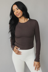 Ribbed Long Sleeve *Ruched