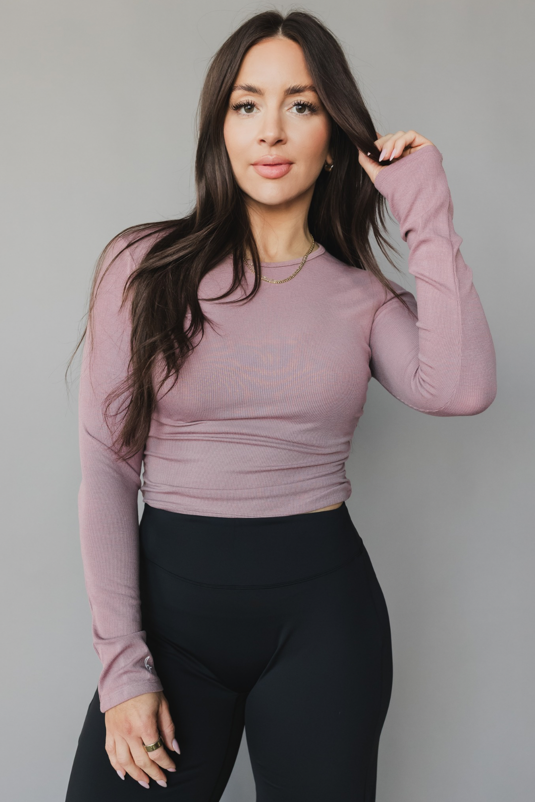 Ribbed Long Sleeve *Ruched