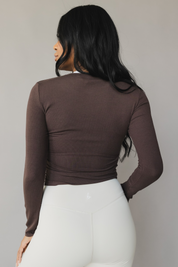 Ribbed Long Sleeve *Ruched