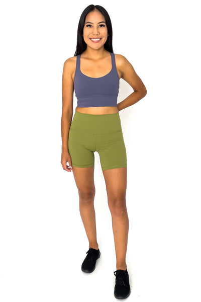 Buy Beishi Workout Shorts, Womens Splice High Waist Yoga Pants Tight Side  Pockets Sports Shorts Leggings Army Green at